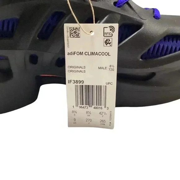 Adidas Sneakers Men 9 Black Blue AdiFom ClimaCool J Running Lace Up Shoes NEW main image 5
